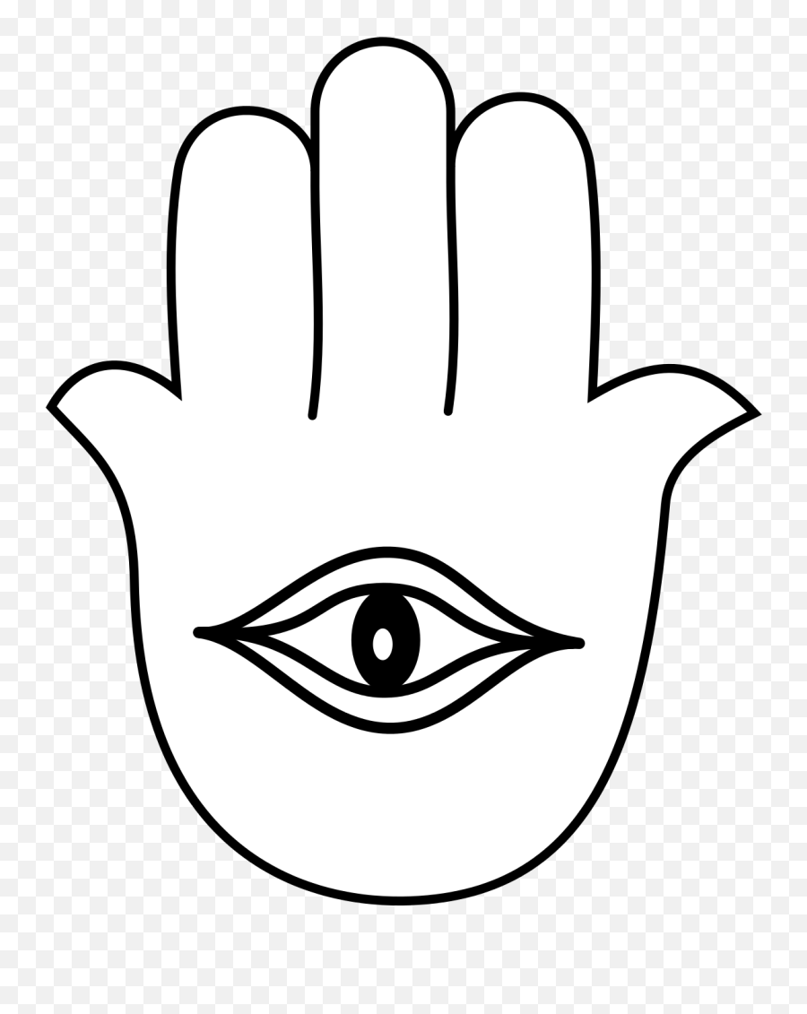 Hamsa Hand Outline With Eye Clipart - Full Size Clipart Dot Emoji,Osomatsu-san Line Emojis