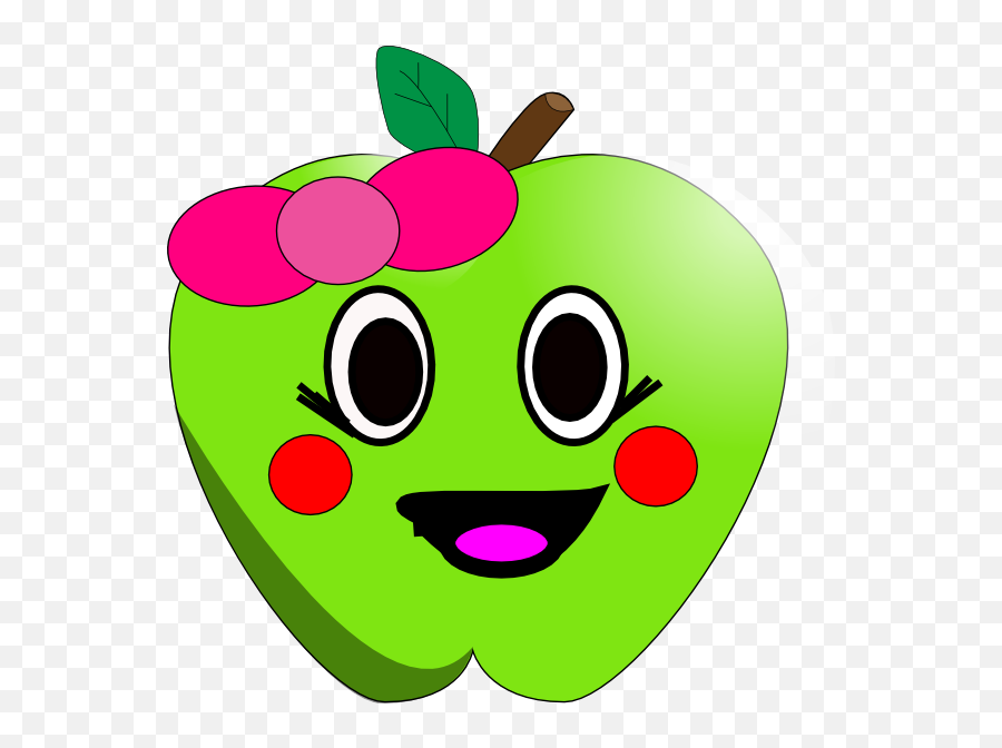 Happy Apple Clipart - Cute Apple Clipart Emoji,Apple With Worm Emoticon