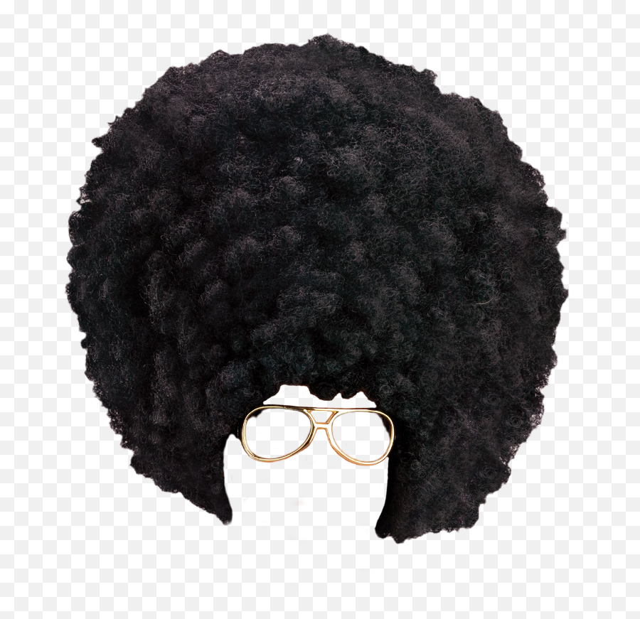 Hair Afro Curls Wig Glasses Sticker - Afro Hair Png Emoji,Afro Emoji Free Apps