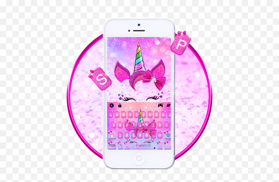 Updated Rosy Unicorn Bowknot Keyboard Theme Pc Emoji,How To Use Iphone Emoji In Samsung S8