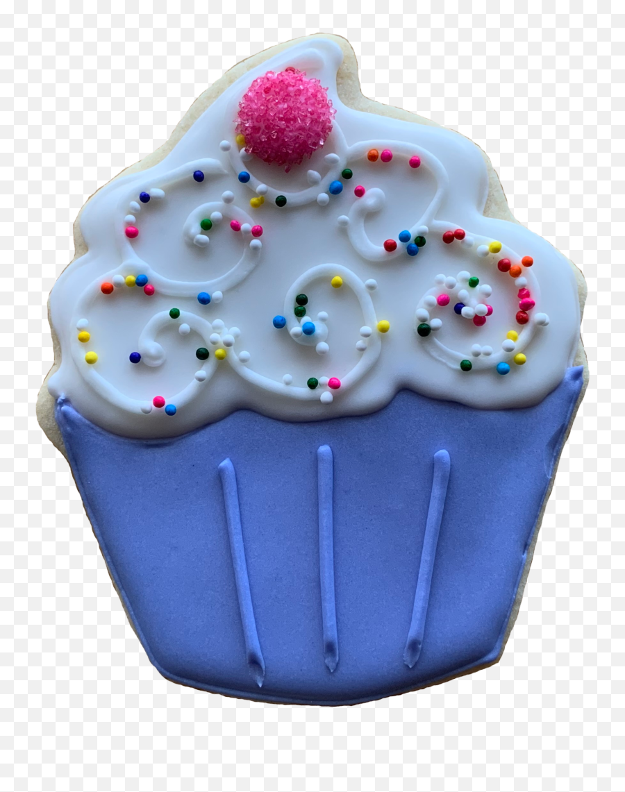 Sugar Cookie Cupcakes - 1 Dozen Cookies By Bex Emoji,Blue Food Emoji