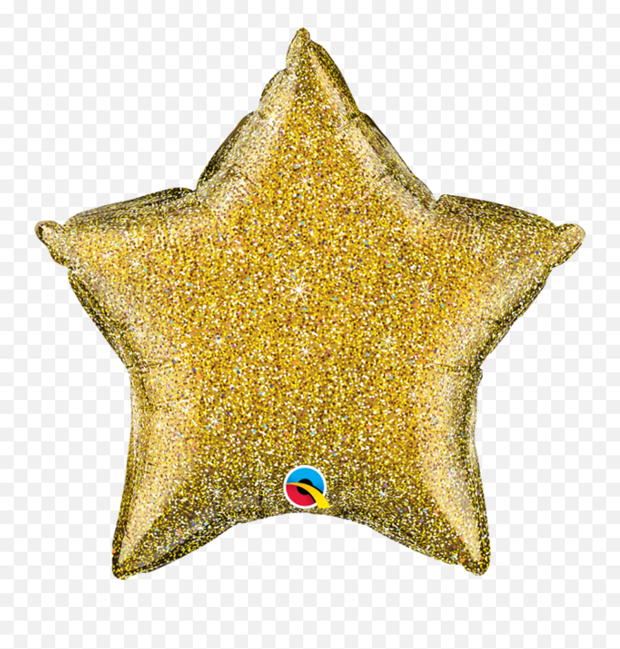 Gold Glitter Star Foil Balloon - Star Balloon Emoji,Gold Star Emoticon