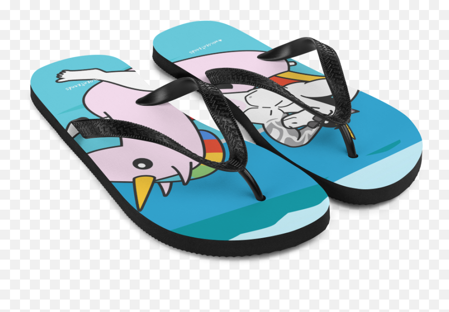 Unicorntrends Unicorn On An Unicorn Pool Float Flip Flops - For Women Emoji,Emoji Pool Float