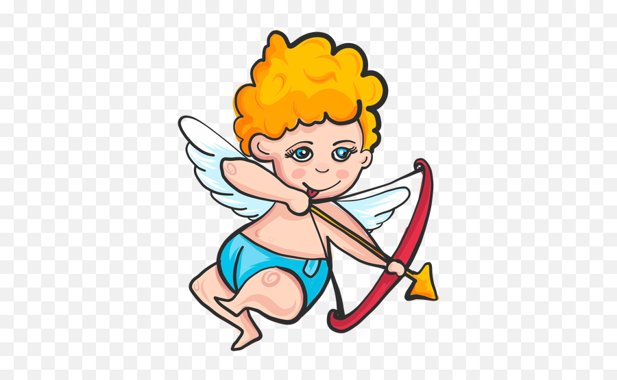 Cupid Shooting Arrow Cartoon - Cartoon Cupid Png Emoji,Cupid Arrow Emoji