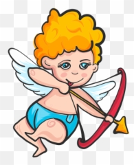 Cupid Shooting Arrow Cartoon - Cartoon Cupid Png Emoji,Cupid Arrow Emoji