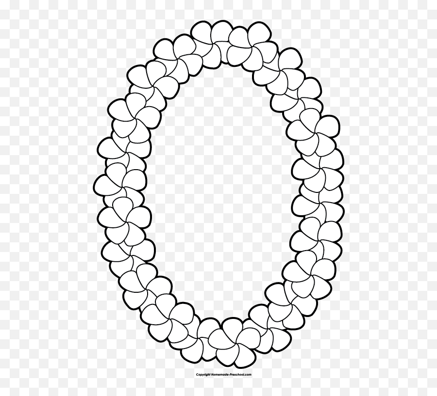Lei Black And White - White Lei Clip Art Emoji,Emoticons With Hula Girls And Leis