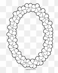Lei Black And White - White Lei Clip Art Emoji,Emoticons With Hula Girls And Leis