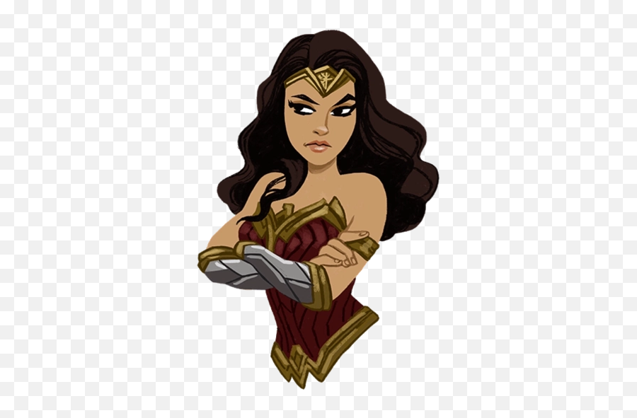 Wonder Woman Stickers For Whatsapp - Png Wonder Woman Illustration Emoji,How To Download Wonder Woman Emojis