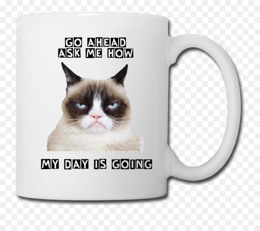 Grumpy Cat Funny Coffee Mug - Mug Emoji,Cats Memes To Express Emotion