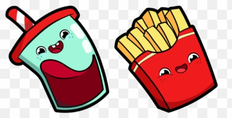 Cute Soft Drink And Fries Cursor - Cartoon Fries And Drinks Emoji,Cute Emotions