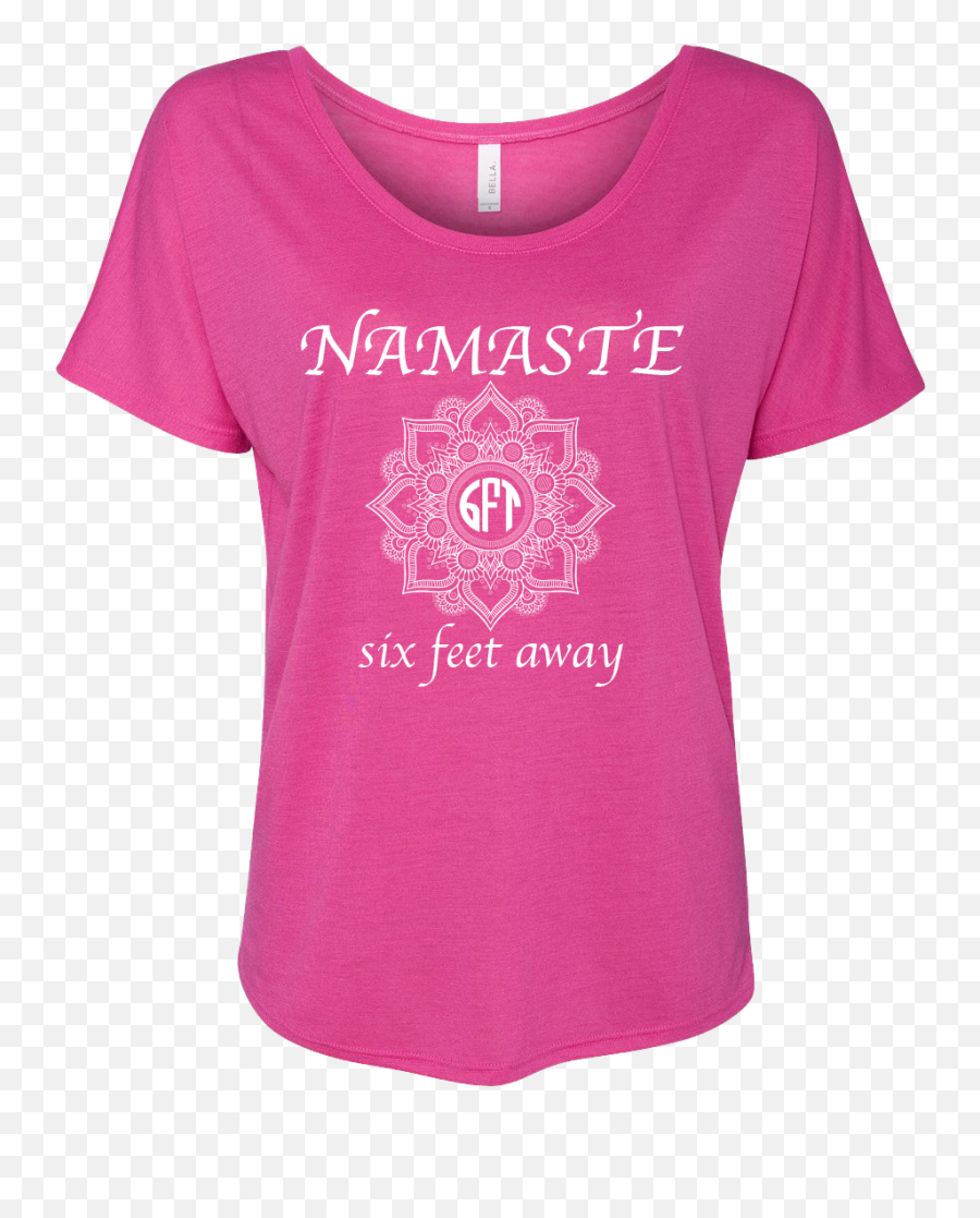 Womenu0027s Funny Namaste 6 Feet Away Ladies Flowy Dolman Shirt - Berryxxxl Emoji,Namaste Emoji
