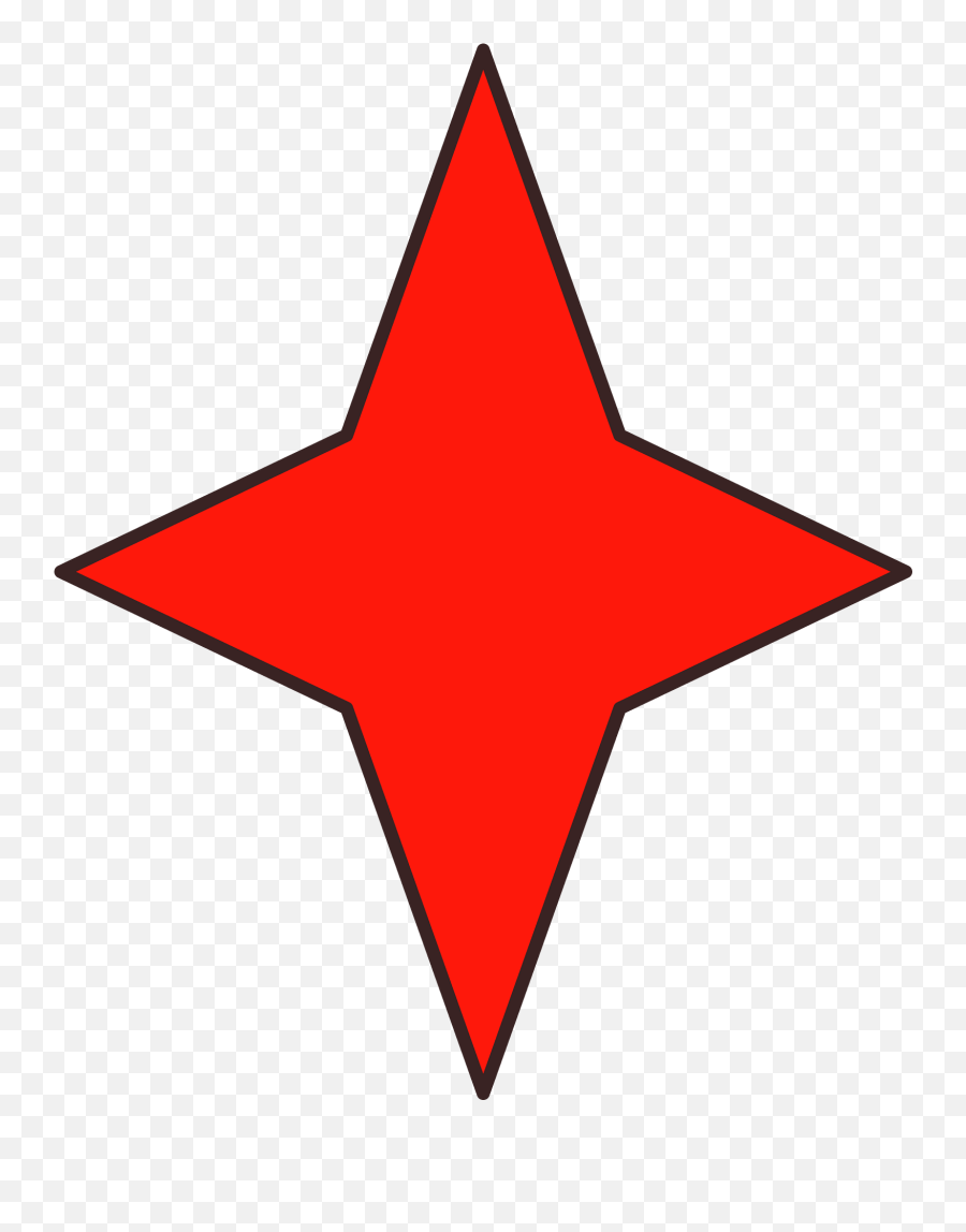 Red Four Pointed Star Clipart Free Download Transparent Png Emoji,Four Star Emoji