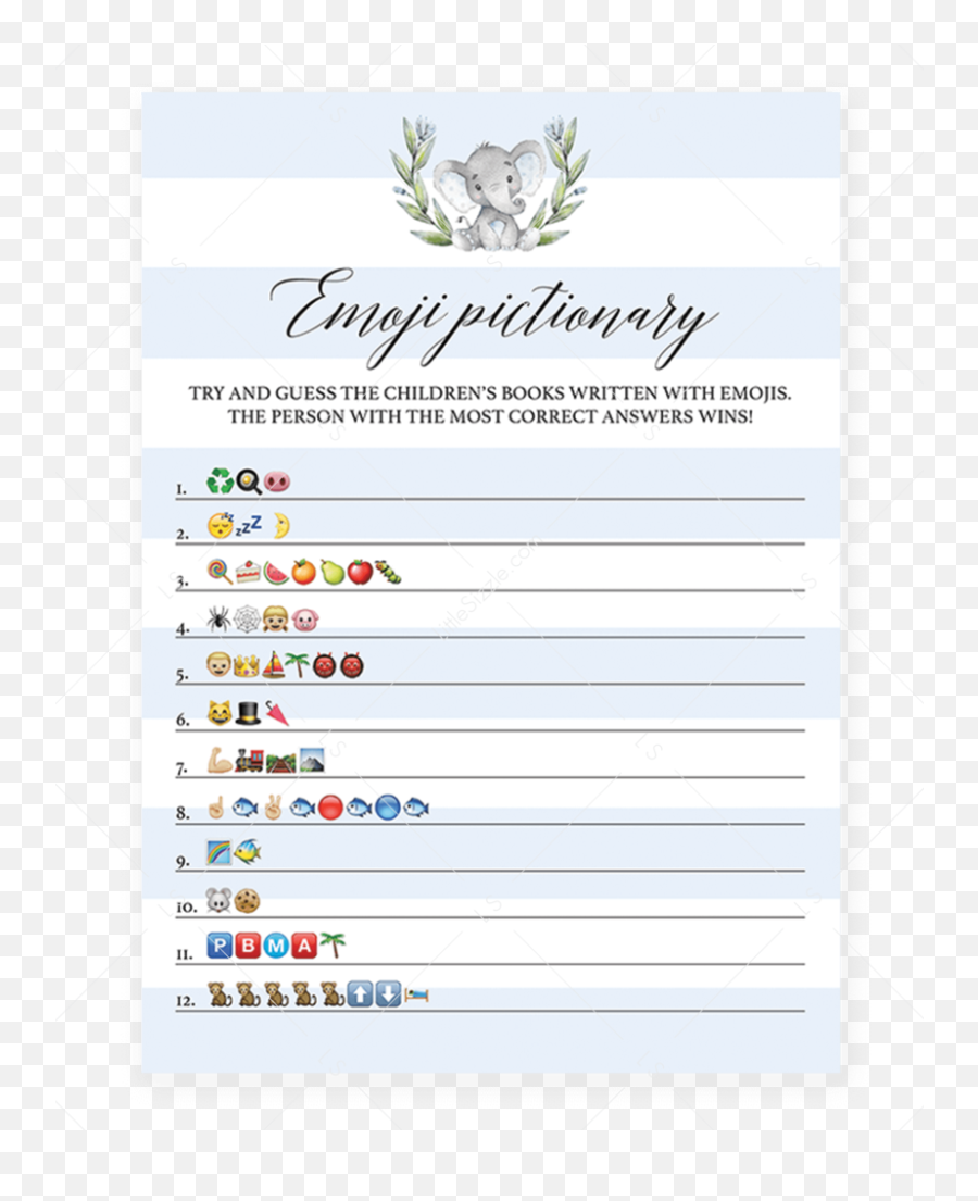 Boy Emoji Png - Elephant Baby Shower Emoji Pictionary By Baby Shower Emoji Pictionary,Free Emojis