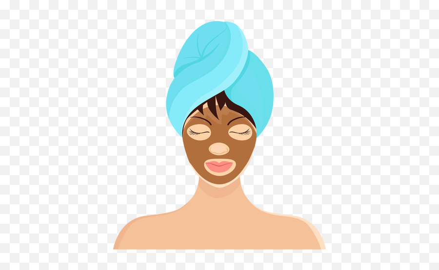 Brunette Mask Fringe Towel Illustration - Transparent Png Facial Illustration Png Emoji,Man With Turban Emoji