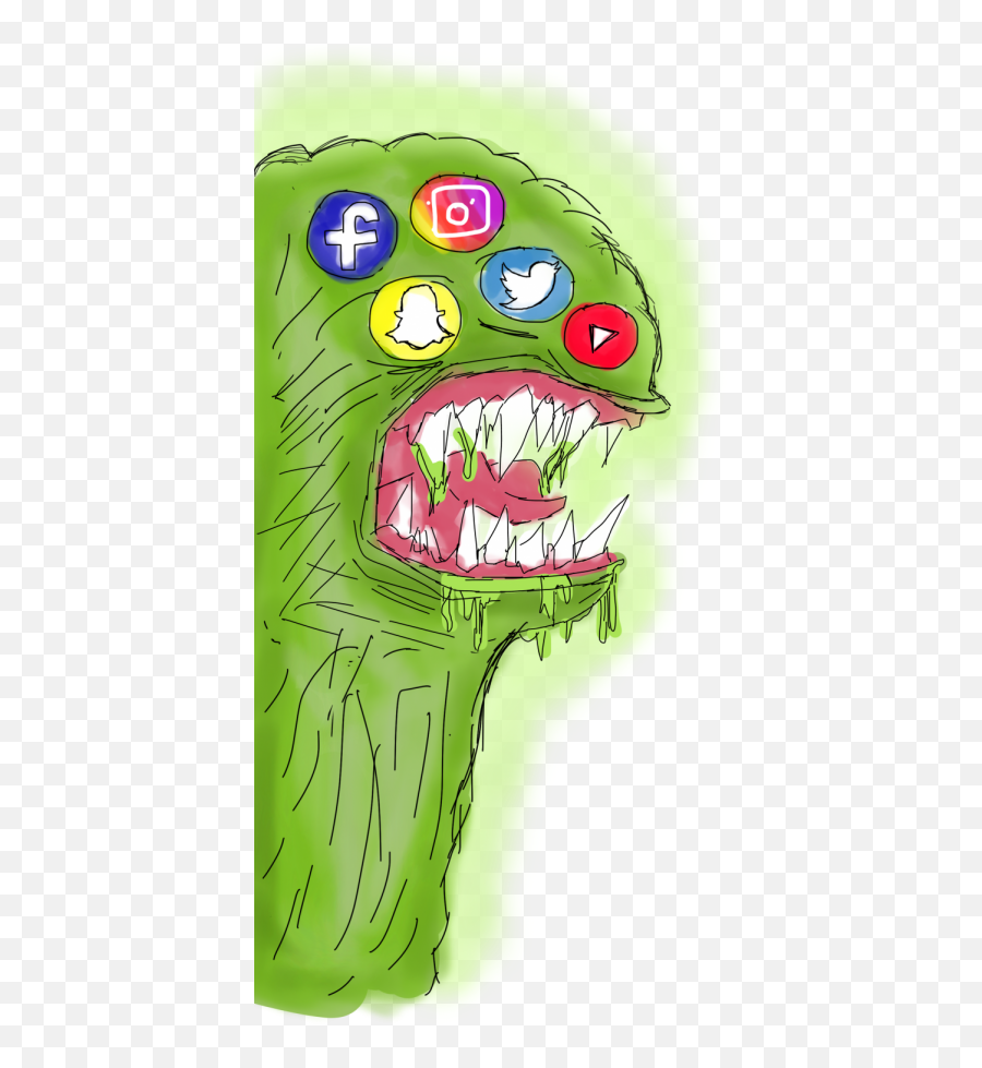 Harmful Effects Of Social Media - Cartoon Social Media Monster Emoji,Emotion Monsters