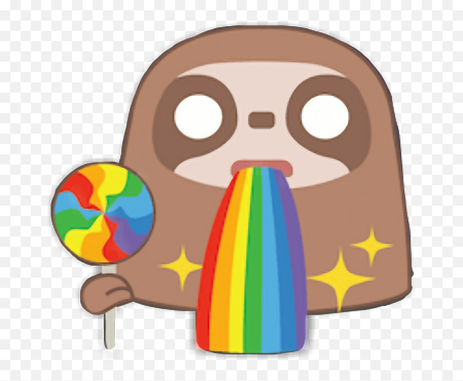 Snapchatpng - Sloth Rainbow Cute Adorable Clipart Snapchat Sticker De Snapchat Png Emoji,Barfing Rainbow Emoji