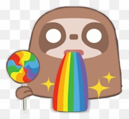 Snapchatpng - Sloth Rainbow Cute Adorable Clipart Snapchat Sticker De Snapchat Png Emoji,Barfing Rainbow Emoji