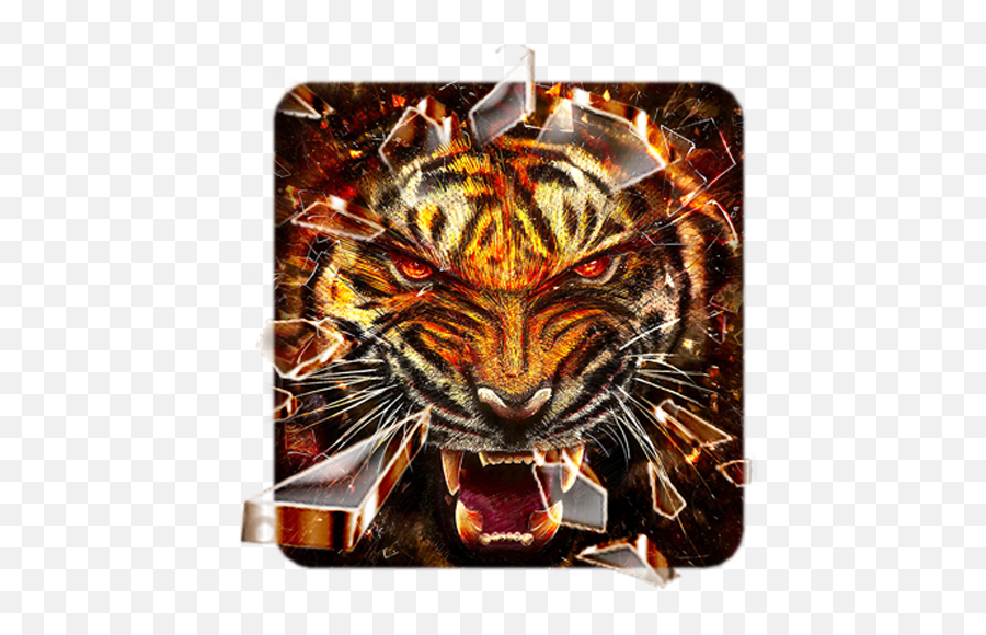 Fire Tiger Launcher Theme Live Hd - Tiger Fire Wallpaper Hd Emoji,Tiger Emoji Android