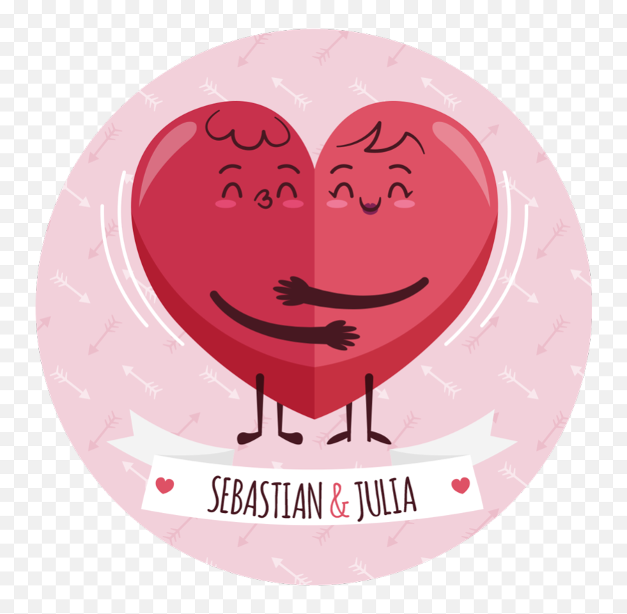 Hugging Hearts Personalised Vinyl Rug - Happy Emoji,Give Emoticon