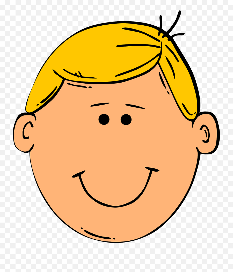 Boy Head Face - Blonde Hair Clipart Emoji,Dreamy Face Emoticon