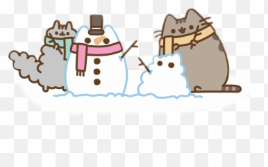 Cat Sticker Snowman Snow Pusheen And Sticker By - Pusheen Cat Christmas Emoji,Snowman Emoji With Snow
