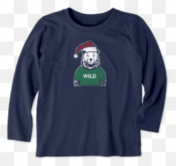 Sale Toddler Wild Santa Bear Long - Long Sleeve Emoji,Bear Emoji Shirt