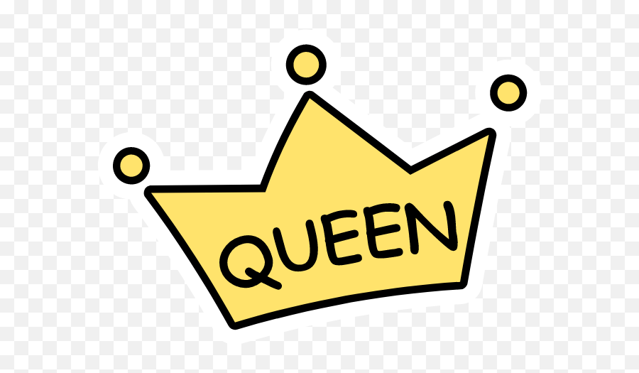 Queen Cartoon Crown Sticker - Sticker Mania Dot Emoji,Queen Emoji
