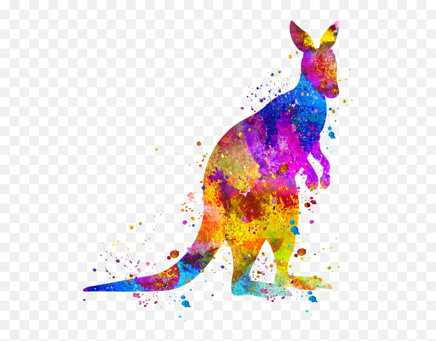Watercolor Kangaroo Art Face Mask - Kangaroo Art Emoji,Emotions Art Mask
