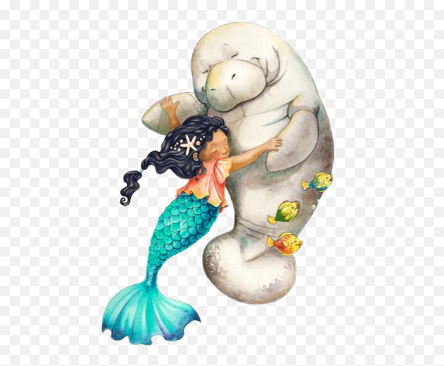 Manatee Mermaid Seacow Sticker - Mermaid Emoji,Manatee Emoji