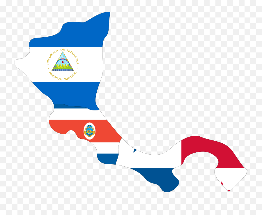 Map Of Nicaragua Costa Rica And Panama - Nicaragua Costa Vertical Emoji,Emoji De Bandeiras Para Copiar