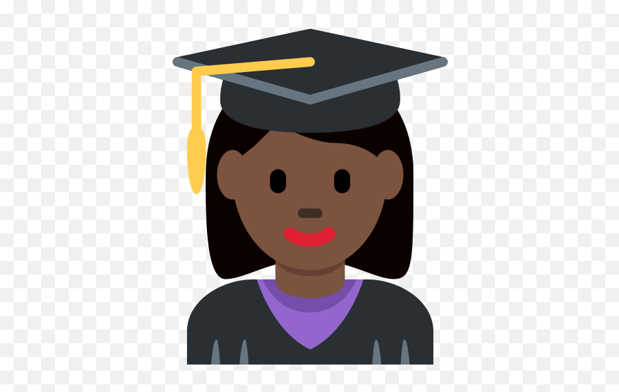 Woman Student Emoji With Dark Skin Tone - Police Officer Black Clipart,Graduation Cap Emoji