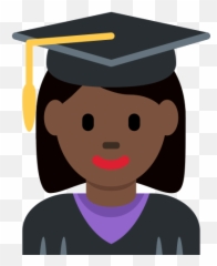Woman Student Emoji With Dark Skin Tone - Police Officer Black Clipart,Graduation Cap Emoji