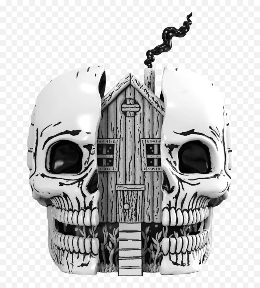 Skull House Polystone Statue - Statue Emoji,Skull & Acrossbones Emoticon