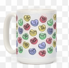 Feminist Conversation Hearts Coffee - Serveware Emoji,Flattered Japanese Emoticon