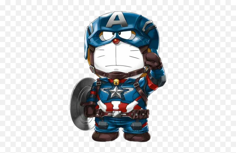 Doraemon Superhéroes Sticker Pack - Stickers Cloud Emoji,Emojis For Captain America