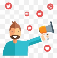 Man Holding Megaphone Surrounded By - Happy Emoji,Megaphone Emoji