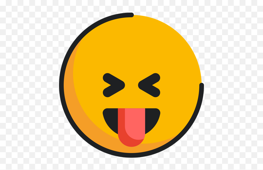 Squinting Emoji Icon Of Colored Outline Style - Available In Happy,Expressionless Emoji