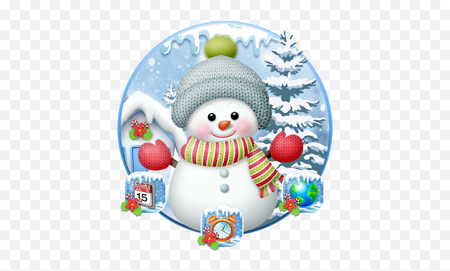 Cartoon Cute Snowman Winter Theme 1 - Happy Emoji,Snowman Emoji Android