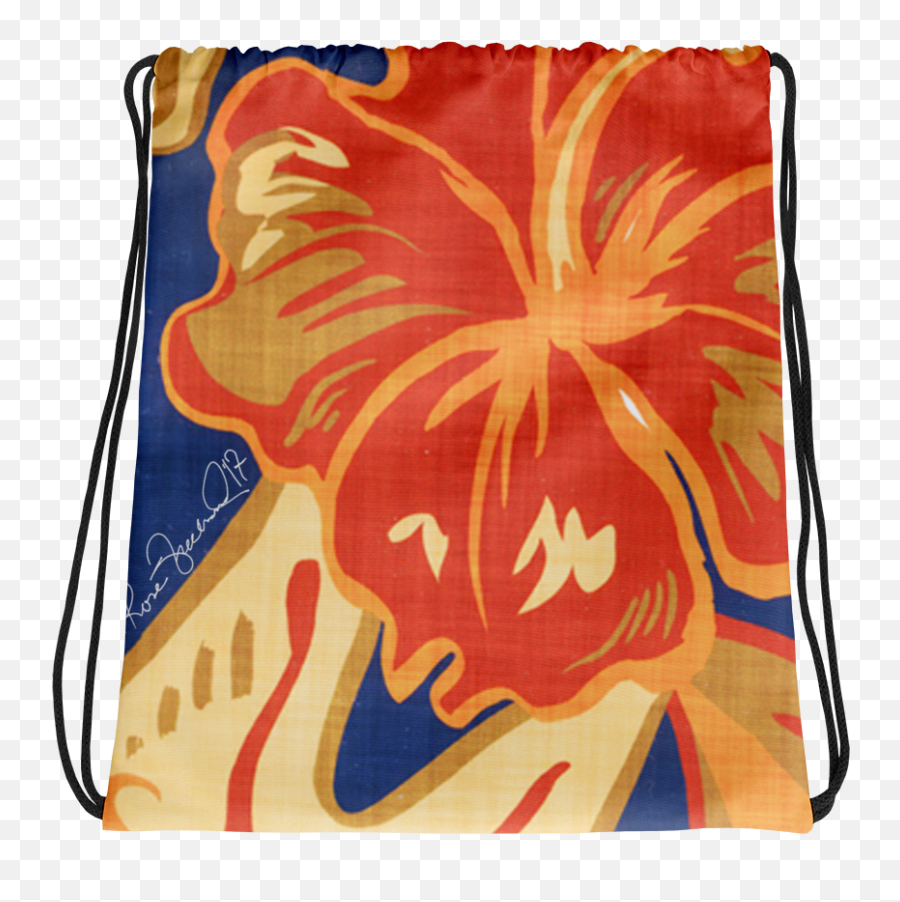Hawaiian Vintage Tropical Drawstring Bag - Handbag Style Emoji,Emoji Drawstring Backpacks