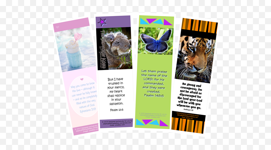 Free Bible Bookmarks - Horizontal Emoji,Tiger Elephant Zebra Giraffe Monkey Emoji