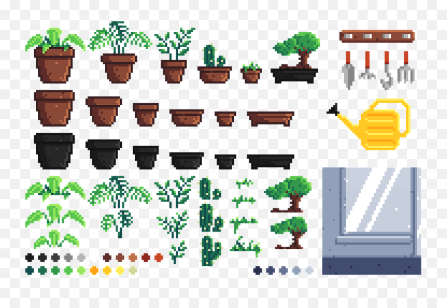 Free Photo Pixels Garden Gardening - Pixel Art Plants Emoji,Plants Emotions Art
