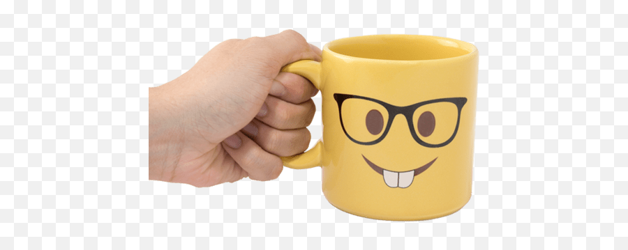 Download Hd Caneca Divertida - Caneca Divertida Emoji Nerd Caneca De Nerd Png Desenho,Mug Clinging Facebook Emoji