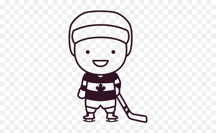 Cute Canadian Hockey Player Character Stroke Transparent Png Emoji,Old Man Young Boy Ghost Emoticon Game