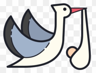 Flying Stork With Bundle Icon In Color Hand Drawn Style Emoji,Flying High Emoji