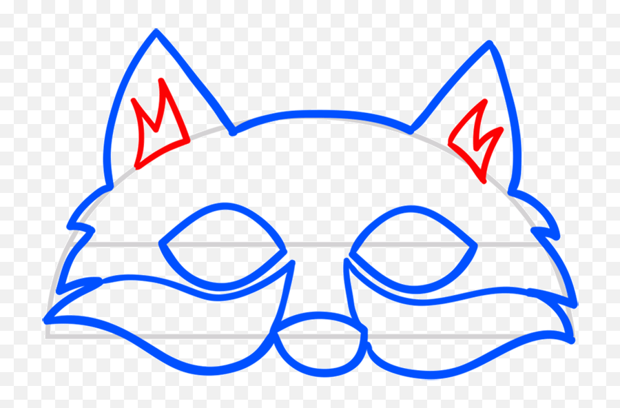 Halloween Drawings Easy To Draw A Fox Mask - Drawing Tutorials Emoji,Raccoon Emoji Twitter