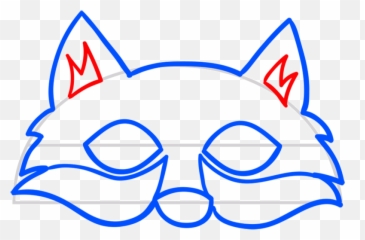 Halloween Drawings Easy To Draw A Fox Mask - Drawing Tutorials Emoji,Raccoon Emoji Twitter