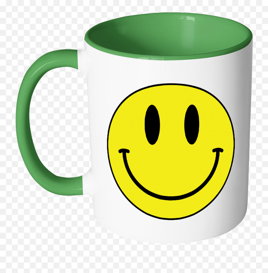 Smiley Face Color Accent Coffee Mug - Choice Of Accent Color Emoji,Left Facing L Emoji