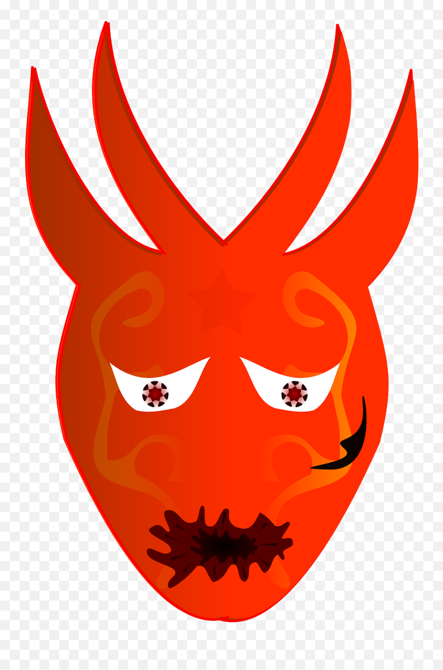 Lucifer Devil Mask Demon Satan - Red Devil Monster Shower Velnio Kauke Emoji,Devil Mask Emoji