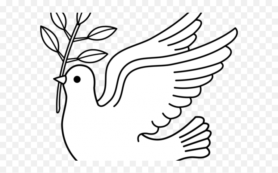 Peace Dove Clipart Black And White - Lovely Emoji,Dove Of Peace Emoji