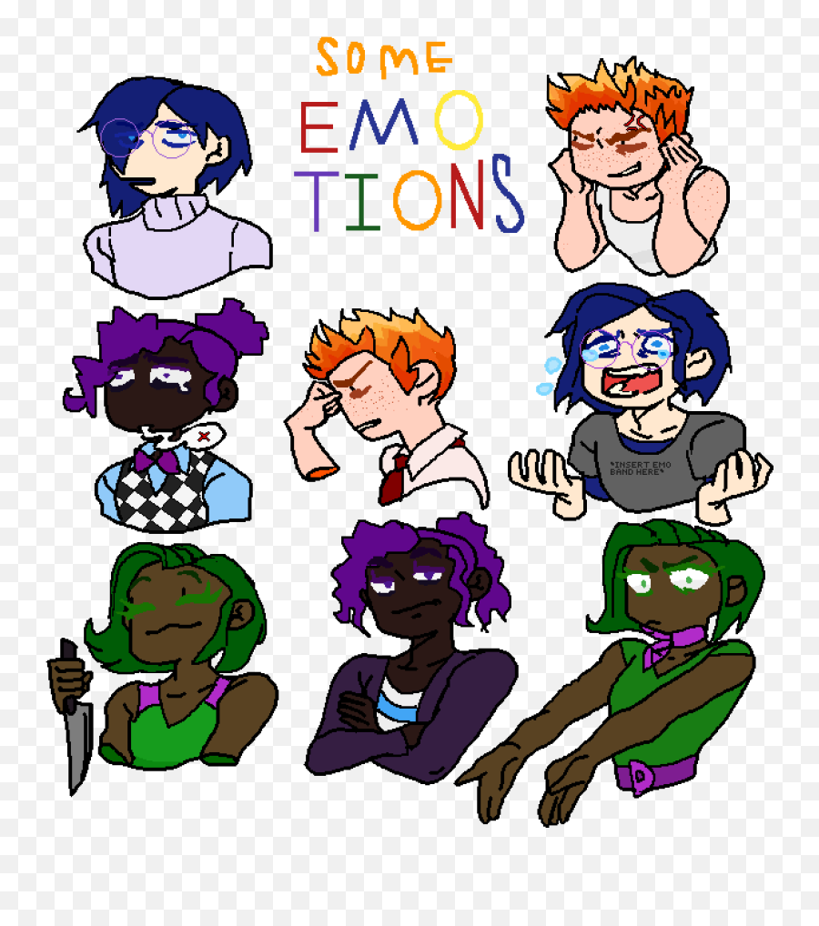 Pixilart - Human Emotions By Goblinnb Fictional Character Emoji,Cartoon About Emotions